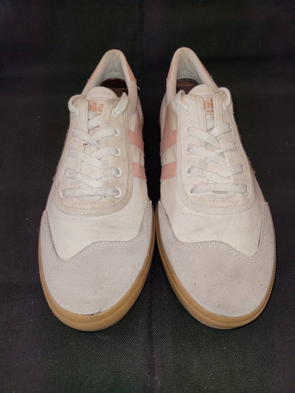 Gola Badminton Plimsoll Off White and Pearl Pink Suede Sneakers Women's Size 9 - Picture 8 of 14